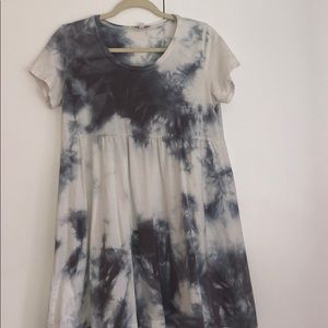 AE Blue& White Tie Dye Babydoll Dress
